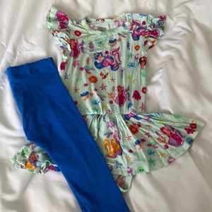Posh Peanut Twirl Bodysuit and Tea Collection Leggings Bundle